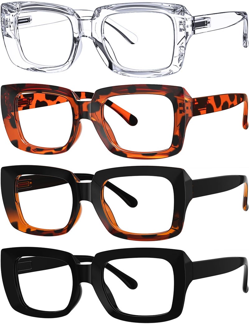 Eyekepper نظارات قراءة للسيدات من إيكببر - 4 قطع - نظارات مربعة عصرية كبيرة للسيدات - Image 1